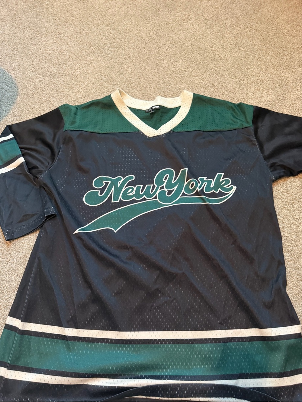 Fashion Nova New York Jersey - Green, Black & Cream